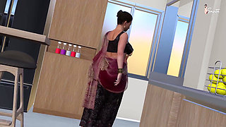 My Friend's Hot Stepmom Has Rough Sex with Me in the Bathroom