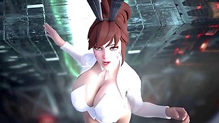3D animated fun with big tit shemale Kimdam3d and some wild action