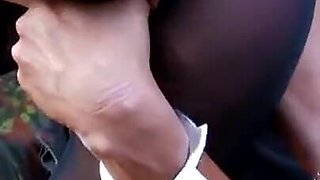 Redhead chick gets anally banged outdoor from her dude
