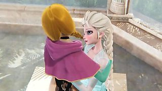 Lesbian Elsa & Anna 3D Sex - Frozen Pussy Licking & Orgasm