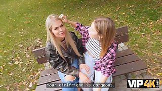 Vip4k. gorgeous blondie with Natural Tits came to get a job and to nail on a tabletop