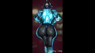 Well Endowed Assaultron Shows Off Her Voluptuous Ass As She Walks Away