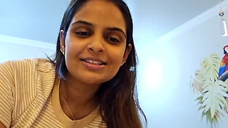 Hot indian wife and husband answer questions in video call