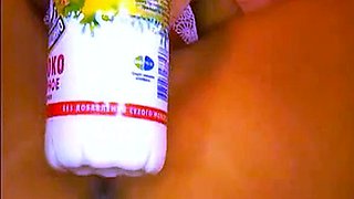 Russian Webcam Girl Plays With Milk and Her Body