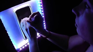 Cum hungry milf sucks mystery cock clean at the gloryhole