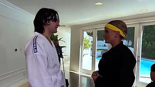 Judo then hot titty fucking of slutty housewife