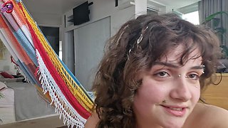 Young Girl with Big Ass and Lactating Showing off From the Window
