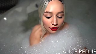 Blowjob In The Bathroom From A Drunk Blonde Helps The Dude To Cum Hard With Unknown Artist 48