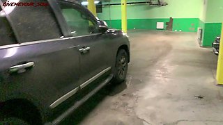 Pickup in garage - redhead cheated on her dude for currency