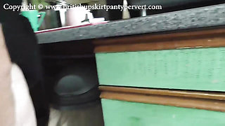 British Wife showing her panties and pussy in her kitchen