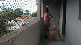 Teasing Me On Balcony
