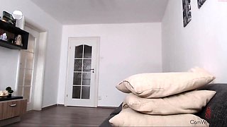 Big Boobed Blonde Masturbates With A Dildo In The Bathroom