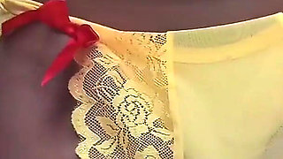 Teasing Rubbing My Pussy Pissing in Sexy Yellow Underwear