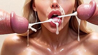 Police Woman Ruby and Jared in Gloryhole Club, Big Tits, Gloryhole Bukkake, Big Dick Sucking Cock