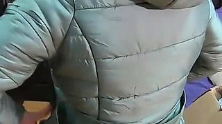 Milfycalla-a Lot of Cu on My Red Shiny and Puffy Down Jacket 193