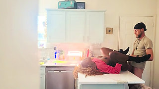 StepSon catches his ebony busty mom fucking the white neighbor.