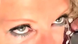Hot French MILF Marina Beaulieu sucks and fucks stranger in lingerie - Blonde hairy pussy creampie