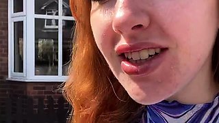 Blonde and her outdoor solo masturbation