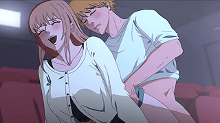 Movie With Makima: Sex Time At Cinema ( Uncensored )