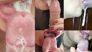 Amateur MILF Blowjob Compilation - Cum In Mouth & Throat Cumshots