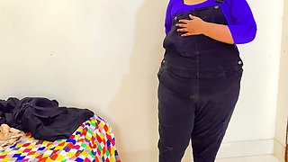 Wearing bra, panty and uniform before going to college