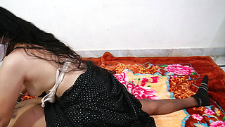 Newly Indian married couple black saree sex