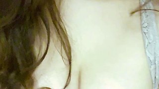 Glamour babe with big boobs masturbates in lingerie