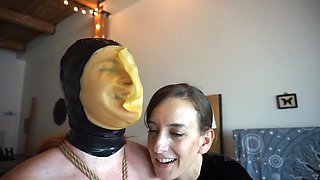 big titty latex hottie tied up and fingerfucked hard