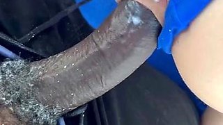 Horny MILF sucks and fucks big black cock on the beach