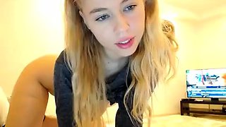 Hot blonde glamour babe solo plays to pleasure her hot body