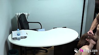 Amateur real small titted party teen slammed in gym class