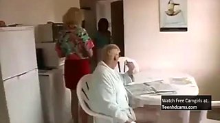 Asian Maid Gets Fucked By Old Pervert: Big Tits, Blowjob  Amateur Porn