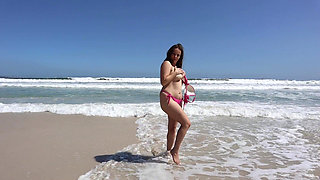 Stripping and Frolicking on a Beach