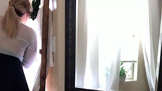 MILF seductress flashing her big boobs and tight pussy