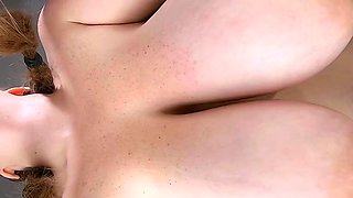 Slutty amateur flashing her big boobs in the backseat