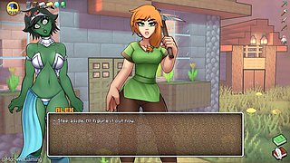 Zombie girl craves my chisel in HornyCraft's total zombie adventure