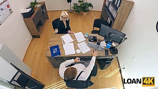 Loan4k. blonda whore is having a cruel ass fucking fuck for a loan
