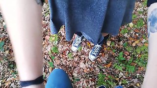 Ririducky Outdoor Public Flashing , Blowjob & Sex In A Forest By A French - Skater Girl