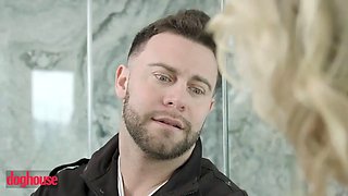 Dog mansion - hot man bangs blond cougar in doggy, then witnesses her tits shake as she rides him