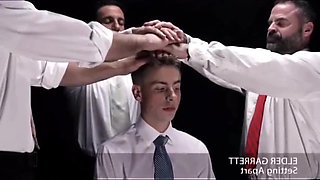 Mormon boy gangbanged by daddies in the temple