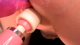 18yo Teen Tries a Fuck Machine with a Monster Dick for the First Time