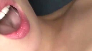 Oiled brunette beauty enjoys riding BBC