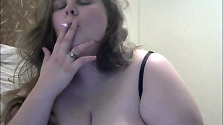 Smoking & Showing Off My Huge 48DDD Tits On Webcam Show