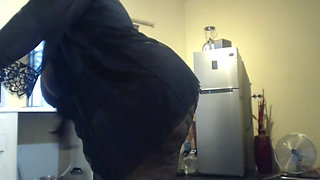 Black SSBBW Masturbating and Stripteasing