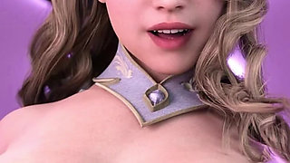 Freshwomen - Busty Blonde Babe and a Big Ass Teen in Angel & Devil Cosplay Enjoy One Big Cock. Bondage Threesome Sex - Part 13