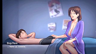 Stepmom seduces stepson for some intense action in summertime saga