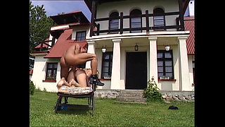 Blonde Horny Slut Suck a Big Dick of His Gardener