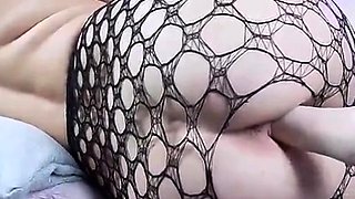 Big-Titted Blonde Rides Her Fuck Machine