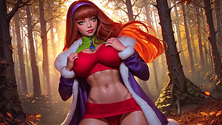 Daphne Blake From Scooby-Doo Teasing With Sexy Puffy Nipples Big Boobs. Cosplay AI JOI