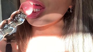 Blonde tight pussy babe solo toy fun in glamour masturbation